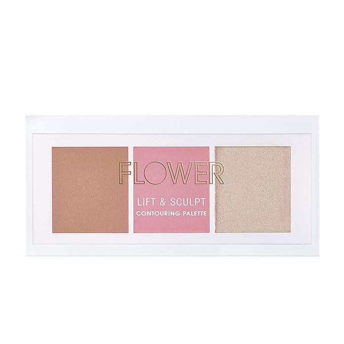 FLOWER BEAUTY By Drew Barrymore Lift & Sculpt Contouring Palette - Contour + Blush + Highlight - Creamy + Blendable Powder (Light to Medium)